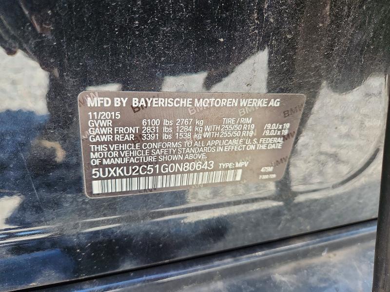 Продаж на аукціоні авто 2016 Bmw X6, vin: 5UXKU2C51G0N80643, номер лоту: 53972306