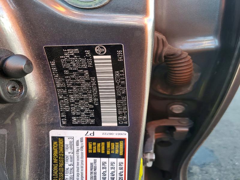 Aukcja sprzedaży 2017 Toyota Camry, vin: 4T1BF1FK2HU794540, numer aukcji: 54451506