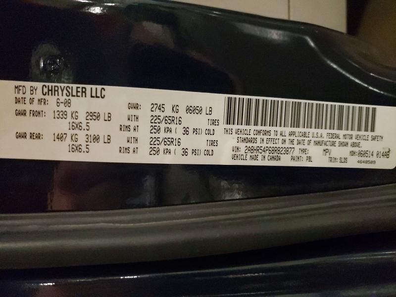 Auction sale of the 2008 Chrysler Town & Country, vin: 2A8HR54P68R823877, lot number: 54707676
