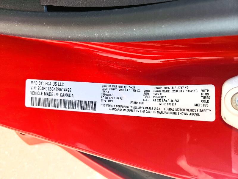 2025 Chrysler Pacifica მანქანა იყიდება აუქციონზე, vin: 2C4RC1BG4SR614492, აუქციონის ნომერი: 52371656