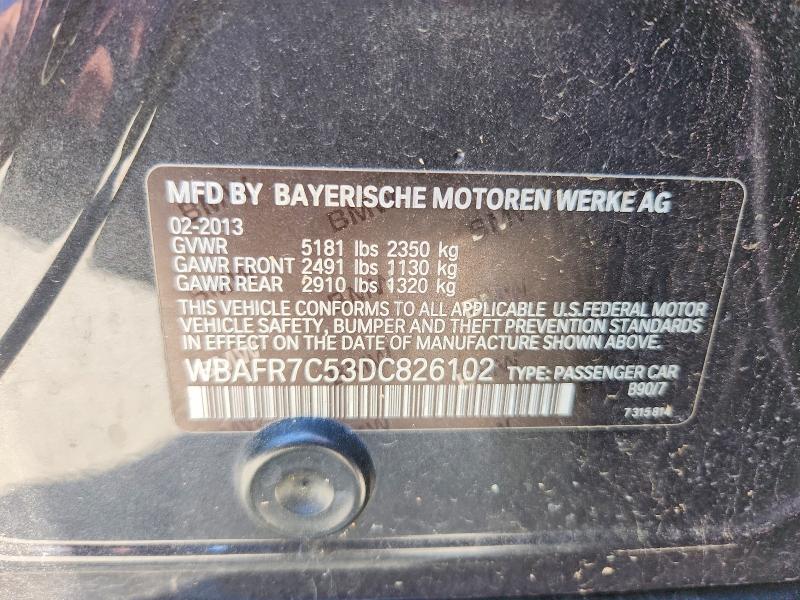2013 Bmw 535 მანქანა იყიდება აუქციონზე, vin: WBAFR7C53DC826102, აუქციონის ნომერი: 53543246