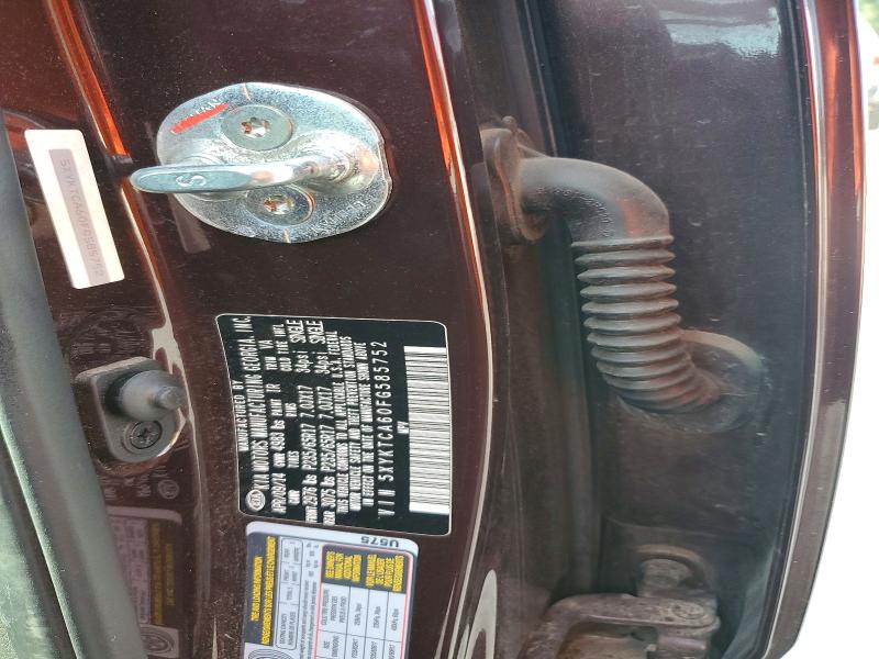 55109856 :رقم المزاد ، 5XYKTCA60FG585752 vin ، 2015 Kia Sorento مزاد بيع