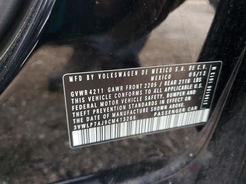 53733146 :رقم المزاد ، 3VWLP7AJ9CM413266 vin ، 2012 Volkswagen Jetta مزاد بيع