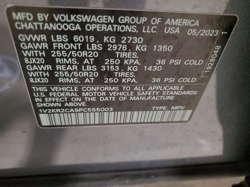 Aukcja sprzedaży 2023 Volkswagen Atlas, vin: 1V2KR2CA9PC555003, numer aukcji: 54325266