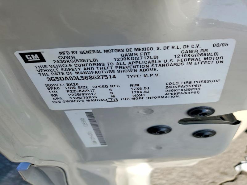 2006 Buick Rendezvous მანქანა იყიდება აუქციონზე, vin: 3G5DA03L56S527514, აუქციონის ნომერი: 52448856