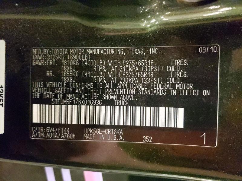 Aukcja sprzedaży 2011 Toyota Tundra, vin: 5TFUM5F17BX016936, numer aukcji: 52403376