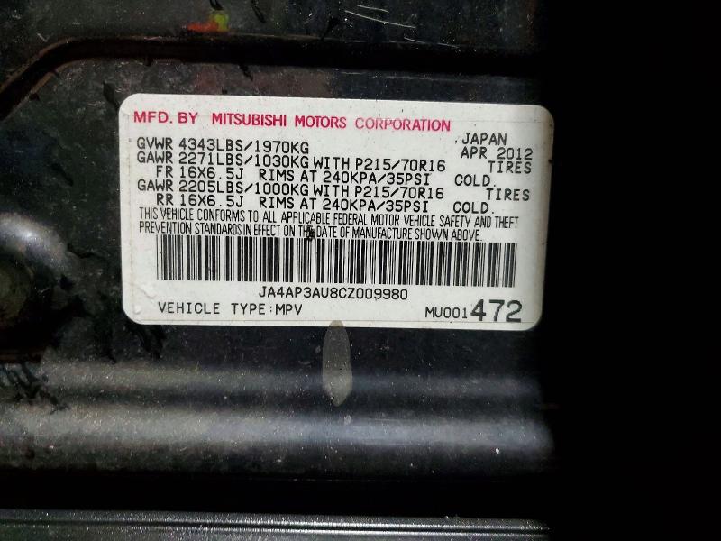 Aukcja sprzedaży 2012 Mitsubishi Outlander Sport, vin: JA4AP3AU8CZ009980, numer aukcji: 53160436