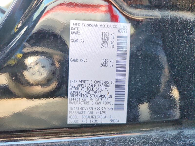 Продажа на аукционе авто 2025 Nissan Altima, vin: 1N4BL4DV7SN383556, номер лота: 52087236