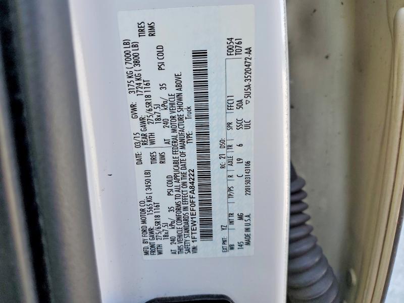 2015 Ford F150 მანქანა იყიდება აუქციონზე, vin: 1FTEW1EF0FFA84222, აუქციონის ნომერი: 54639736