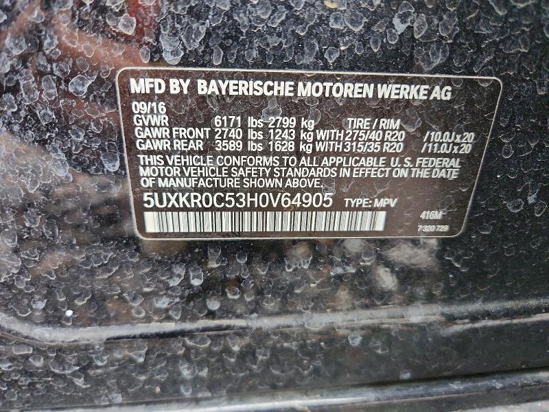 Aukcja sprzedaży 2017 Bmw X5, vin: 5UXKR0C53H0V64905, numer aukcji: 53820606