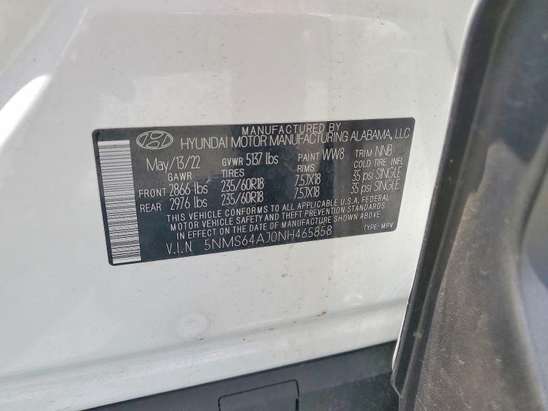 Продажа на аукционе авто 2022 Hyundai Santa Fe, vin: 5NMS64AJ0NH465858, номер лота: 55191006