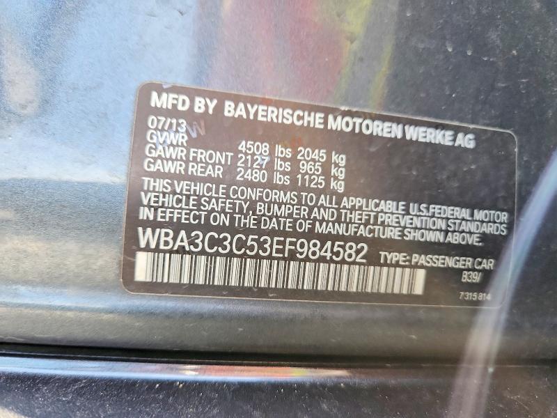 53080016 :رقم المزاد ، WBA3C3C53EF984582 vin ، 2014 Bmw 320 مزاد بيع