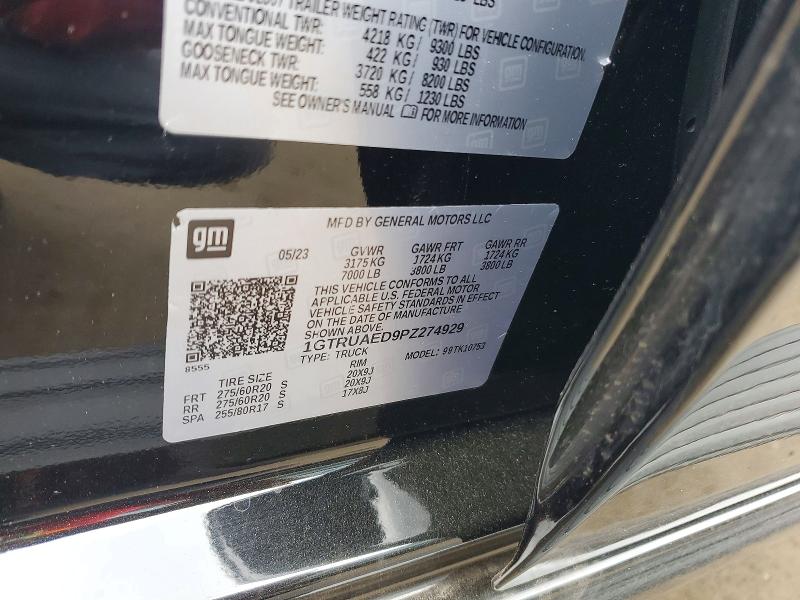 2023 Gmc Sierra მანქანა იყიდება აუქციონზე, vin: 1GTRUAED9PZ274929, აუქციონის ნომერი: 52516256