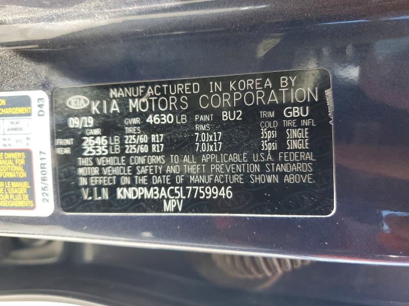 Aukcja sprzedaży 2020 Kia Sportage, vin: KNDPM3AC5L7759946, numer aukcji: 52271156