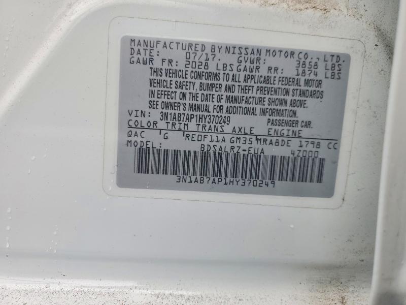 53076226 :رقم المزاد ، 3N1AB7AP1HY370249 vin ، 2017 Nissan Sentra مزاد بيع