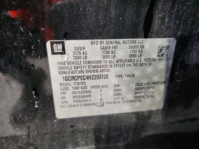 Aukcja sprzedaży 2017 Chevrolet Silverado, vin: 1GCRCPEC4HZ293726, numer aukcji: 54109826