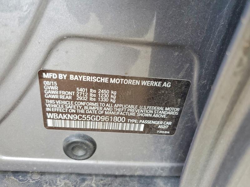 55383536 :رقم المزاد ، WBAKN9C55GD961800 vin ، 2016 Bmw 550 مزاد بيع