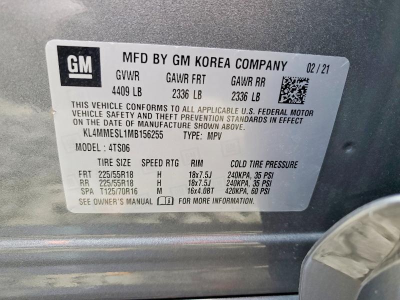 Aukcja sprzedaży 2021 Buick Encore Gx, vin: KL4MMESL1MB156255, numer aukcji: 52693576