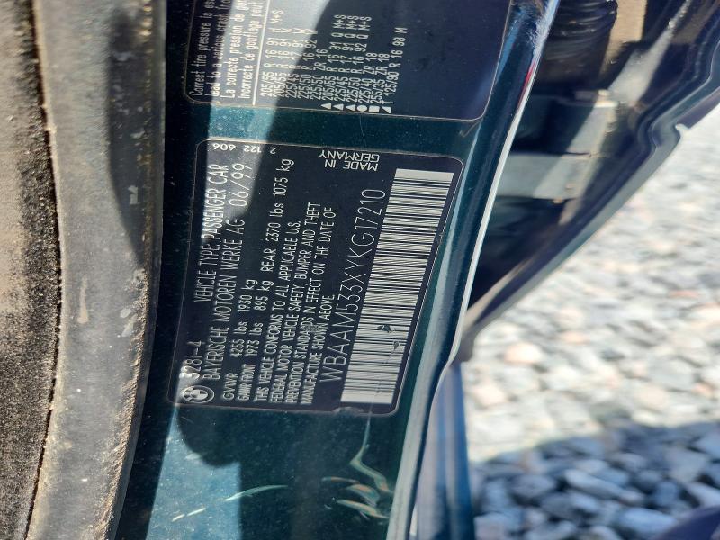 54653456 :رقم المزاد ، WBAAM533XYKG17210 vin ، 2000 Bmw 328 مزاد بيع