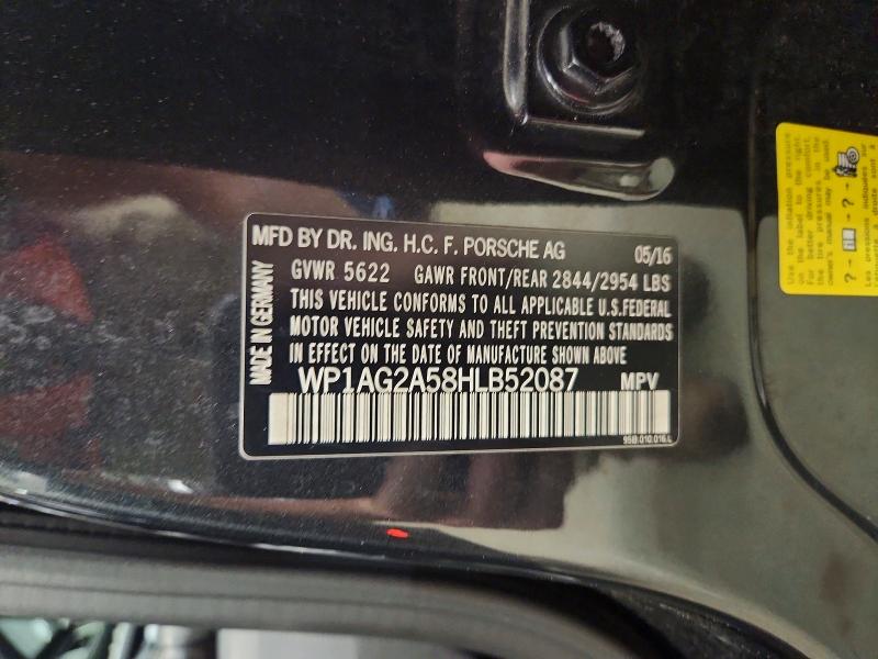 2017 Porsche Macan მანქანა იყიდება აუქციონზე, vin: WP1AG2A58HLB52087, აუქციონის ნომერი: 54968506