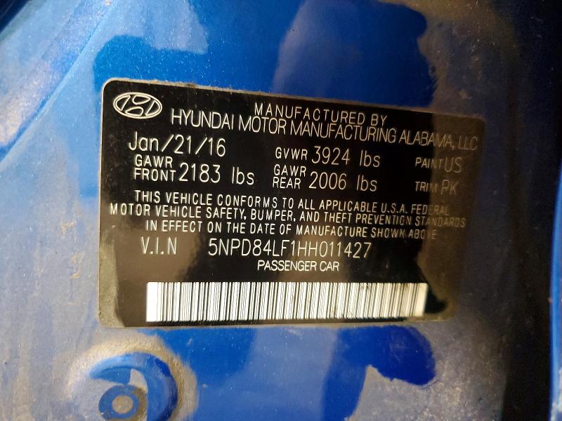 2017 Hyundai Elantra მანქანა იყიდება აუქციონზე, vin: 5NPD84LF1HH011427, აუქციონის ნომერი: 51622976