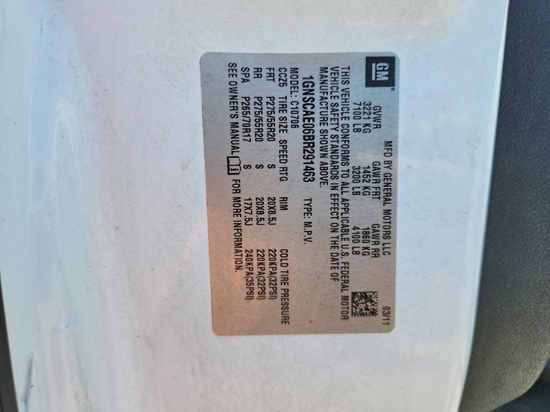 2011 Chevrolet Tahoe მანქანა იყიდება აუქციონზე, vin: 1GNSCAE06BR291463, აუქციონის ნომერი: 55034566