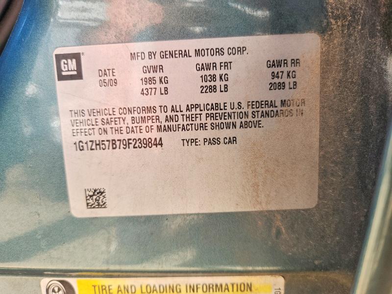 Продаж на аукціоні авто 2009 Chevrolet Malibu, vin: 1G1ZH57B79F239844, номер лоту: 53056526