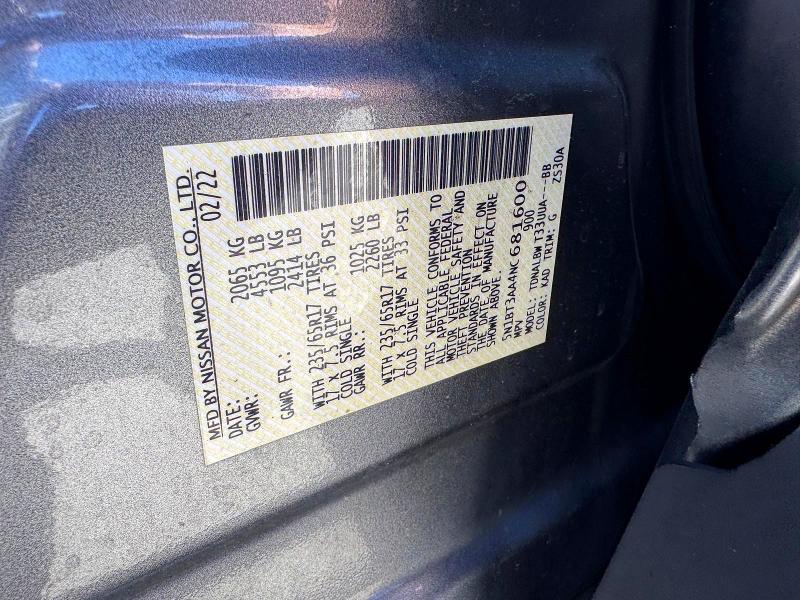 2022 Nissan Rogue მანქანა იყიდება აუქციონზე, vin: 5N1BT3AA4NC681600, აუქციონის ნომერი: 52491586