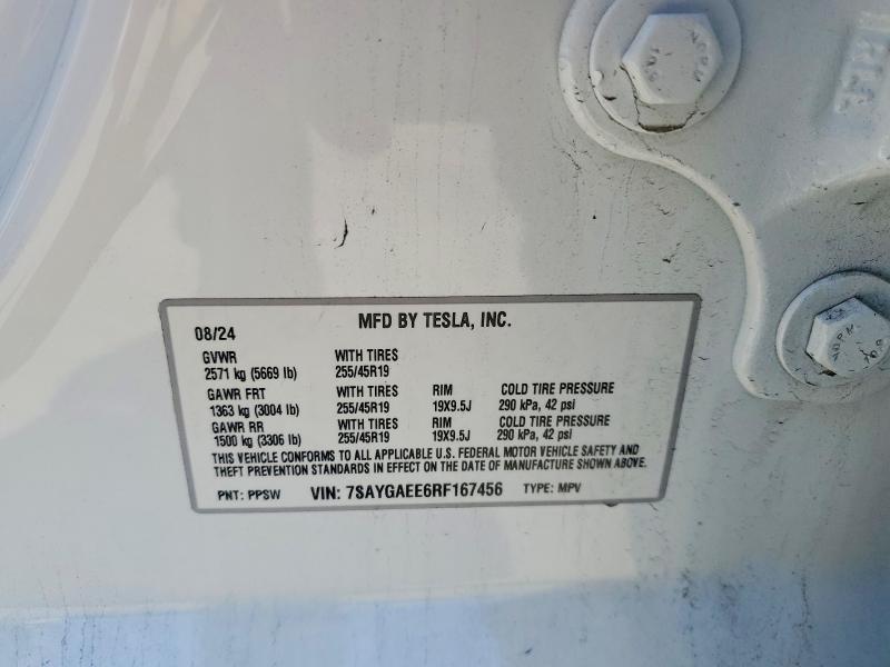 Aukcja sprzedaży 2024 Tesla Model Y, vin: 7SAYGAEE6RF167456, numer aukcji: 55096236