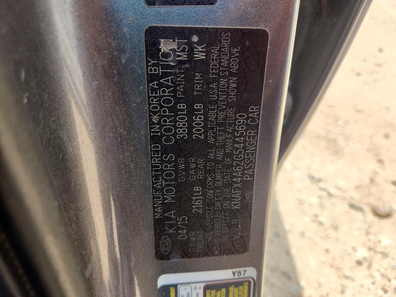 2016 Kia Forte მანქანა იყიდება აუქციონზე, vin: KNAFX4A62G5445690, აუქციონის ნომერი: 52840186