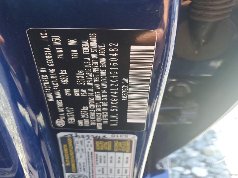 Aukcja sprzedaży 2017 Kia Optima, vin: 5XXGV4L2XHG160482, numer aukcji: 53437246