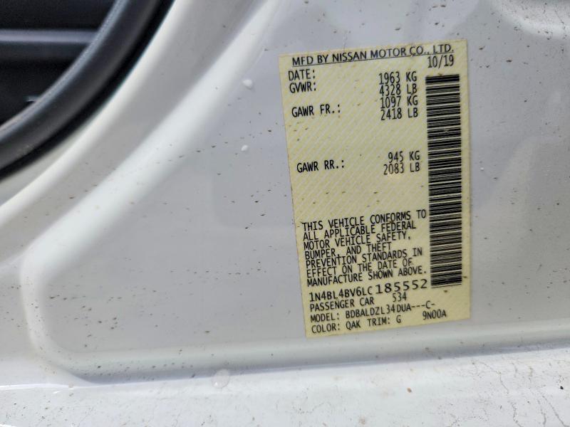 Aukcja sprzedaży 2020 Nissan Altima, vin: 1N4BL4BV6LC185552, numer aukcji: 55409646