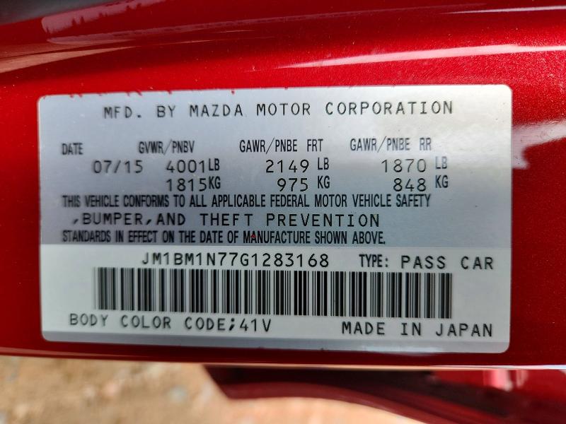 Продаж на аукціоні авто 2016 Mazda 3, vin: JM1BM1N77G1283168, номер лоту: 54834236