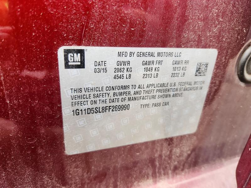 Продажа на аукционе авто 2015 Chevrolet Malibu, vin: 1G11D5SL8FF269990, номер лота: 55359906