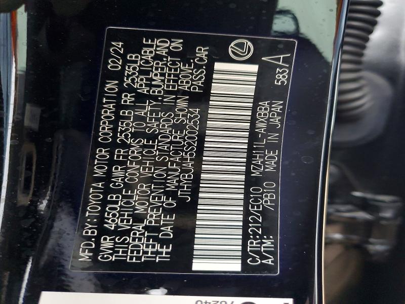 Aukcja sprzedaży 2025 Lexus Ux 300h, vin: JTHYBJAH5S2002534, numer aukcji: 54429326