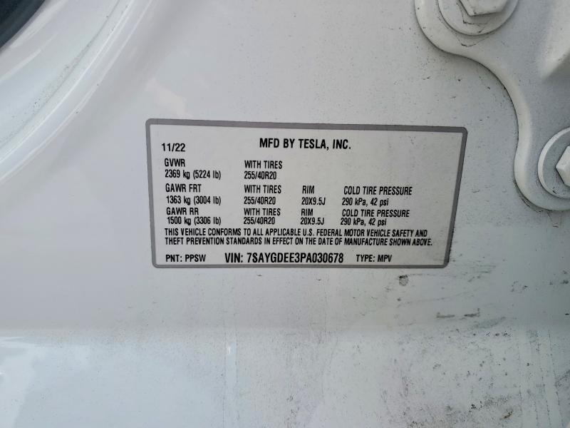 Продажа на аукционе авто 2023 Tesla Model Y, vin: 7SAYGDEE3PA030678, номер лота: 55446186