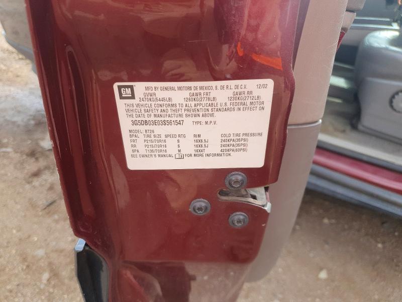 Aukcja sprzedaży 2003 Buick Rendezvous, vin: 3G5DB03E03S561547, numer aukcji: 54555966