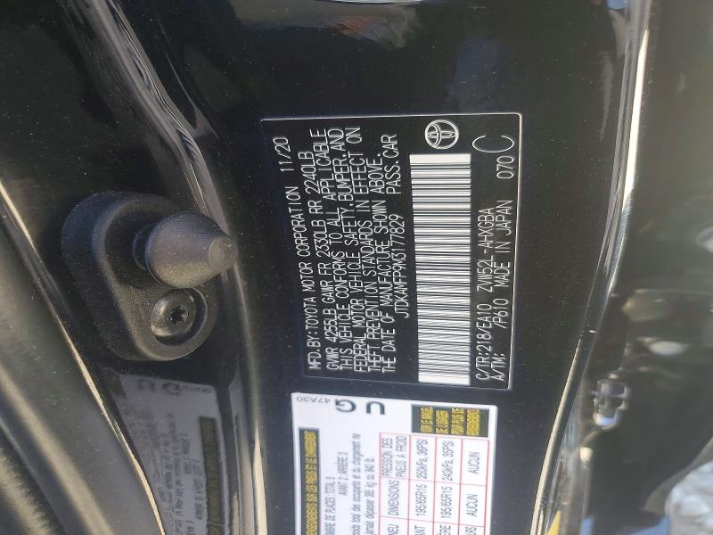 Продажа на аукционе авто 2021 Toyota Prius Prime, vin: JTDKAMFP9M3177829, номер лота: 52968116