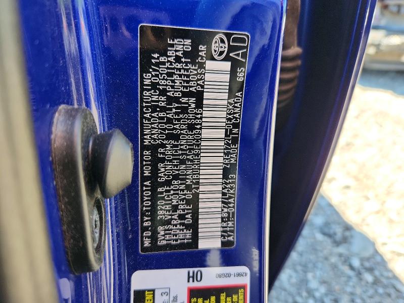 53008396 :رقم المزاد ، 2T1BURHE9EC094846 vin ، 2014 Toyota Corolla مزاد بيع
