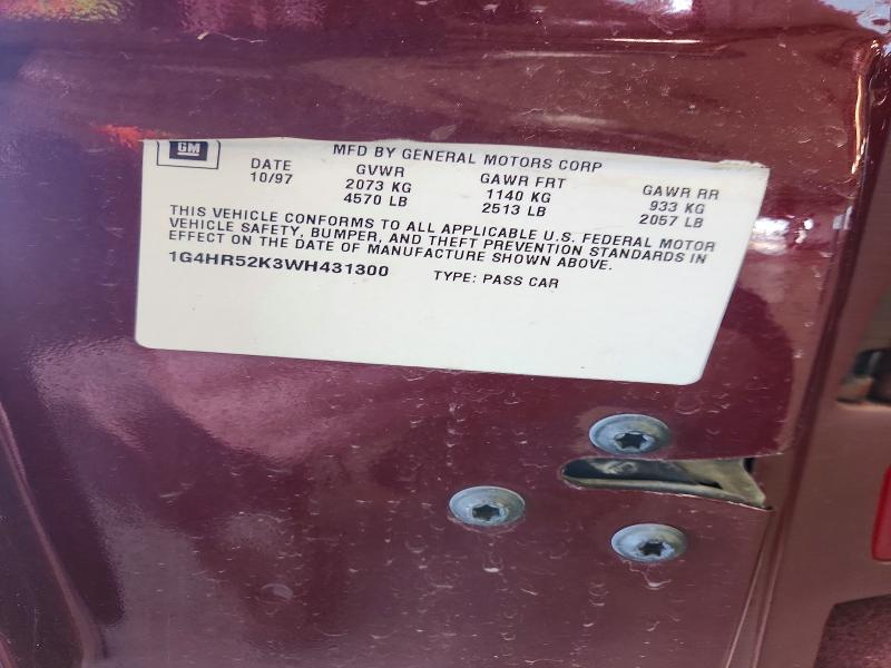 Aukcja sprzedaży 1998 Buick Lesabre, vin: 1G4HR52K3WH431300, numer aukcji: 52322306