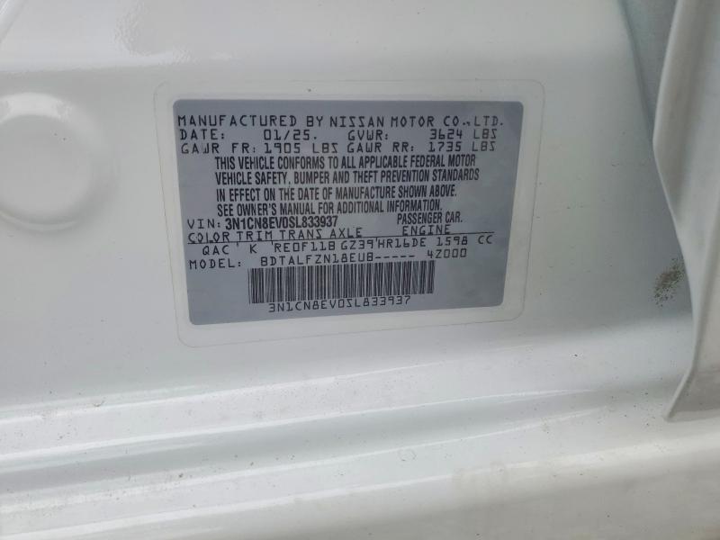 Продажа на аукционе авто 2025 Nissan Versa, vin: 3N1CN8EV0SL833937, номер лота: 55346796
