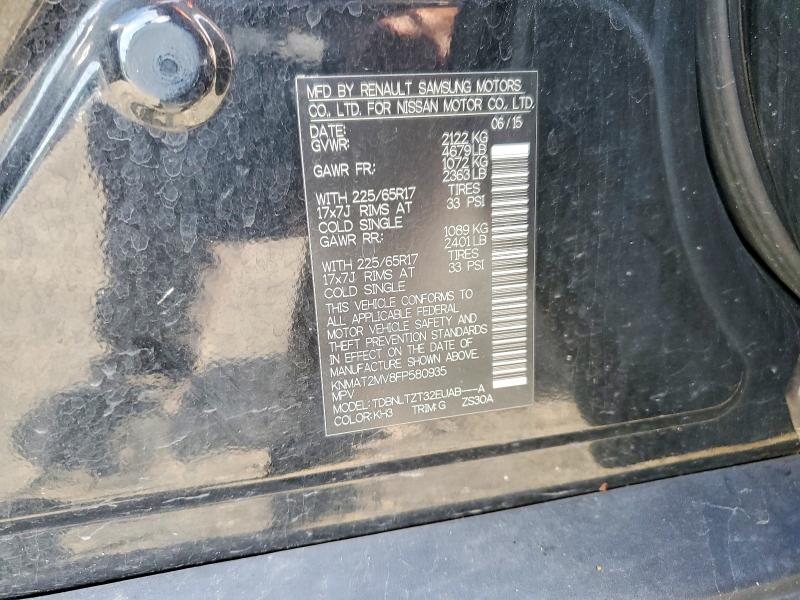 2015 Nissan Rogue მანქანა იყიდება აუქციონზე, vin: KNMAT2MV8FP580935, აუქციონის ნომერი: 54288336