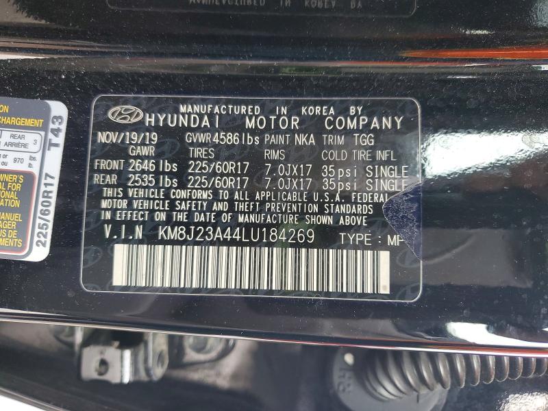 Продаж на аукціоні авто 2020 Hyundai Tucson, vin: KM8J23A44LU184269, номер лоту: 52337316