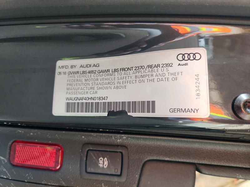 2017 Audi A4 მანქანა იყიდება აუქციონზე, vin: WAUGNAF40HN018347, აუქციონის ნომერი: 54993336