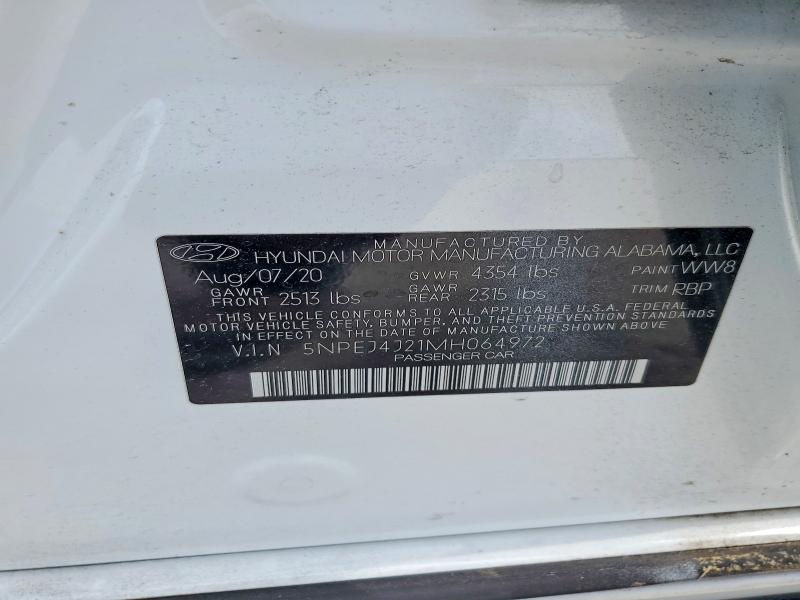 Продажа на аукционе авто 2021 Hyundai Sonata, vin: 5NPEJ4J21MH064972, номер лота: 53325826