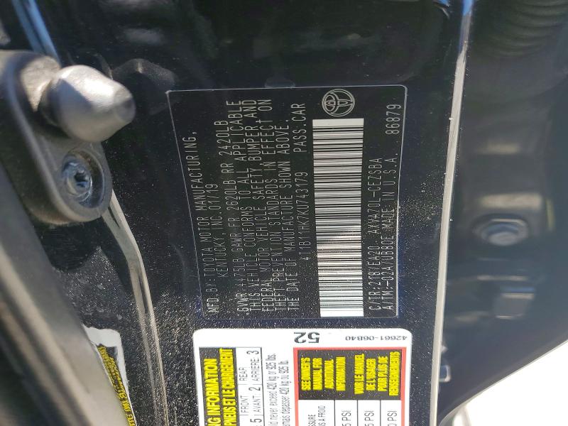 2019 Toyota Camry მანქანა იყიდება აუქციონზე, vin: 4T1B11HK7KU743179, აუქციონის ნომერი: 53695096