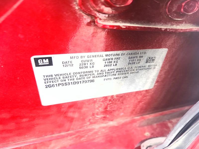 2013 Cadillac Xts მანქანა იყიდება აუქციონზე, vin: 2G61P5S31D9179796, აუქციონის ნომერი: 55007666
