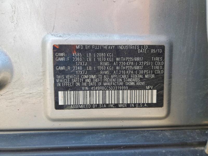 Aukcja sprzedaży 2013 Subaru Outback, vin: 4S4BRBGC5D3319999, numer aukcji: 54201686