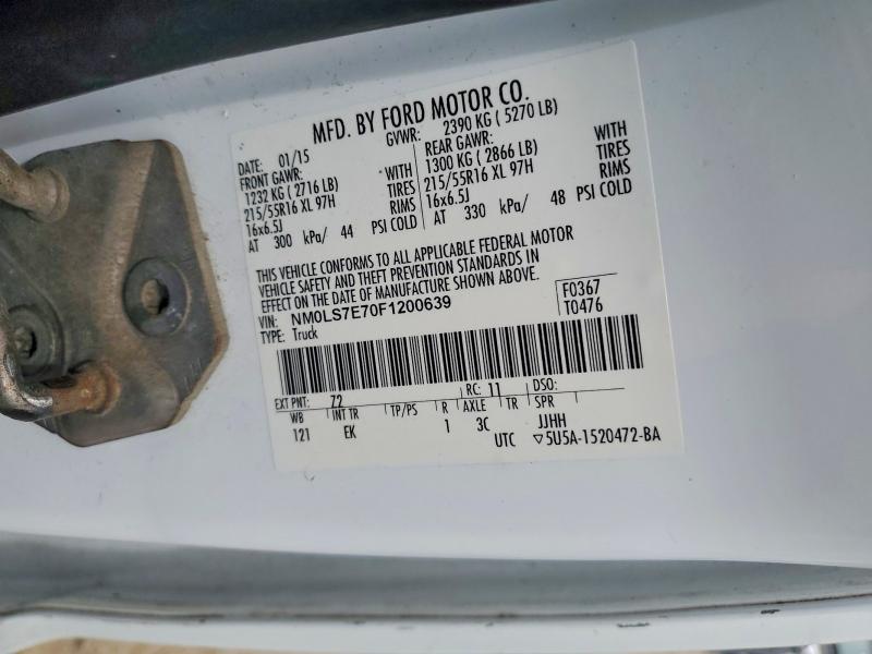 Продажа на аукционе авто 2015 Ford Transit Connect, vin: NM0LS7E70F1200639, номер лота: 54315556