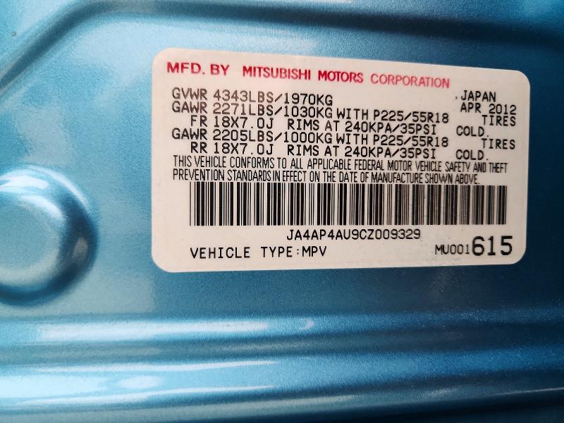 Продаж на аукціоні авто 2012 Mitsubishi Outlander Sport, vin: JA4AP4AU9CZ009329, номер лоту: 52202746